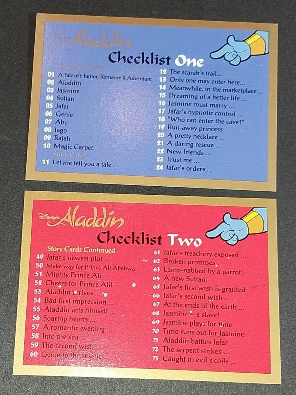 1993 Skybox ALADDIN Trading Cards